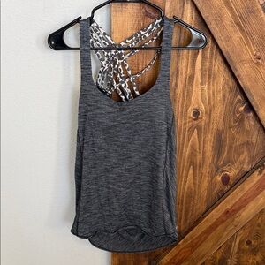 Lululemon Athletica Charcoal Tank with Patterned Straps